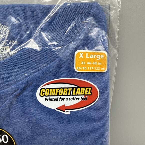 Vintage Fruit of the Loom Golden Blend Pocket T Shirt XL Blue 2001 NWT - Picture 2 of 4